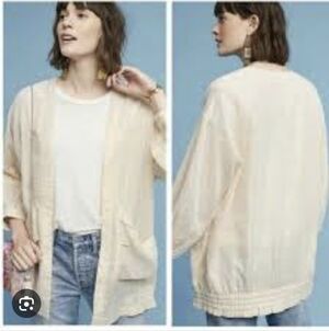 Anthropologie Hei Hei Cardigan Womens M Daybreak Metallic Blazer Boho Coastal‎